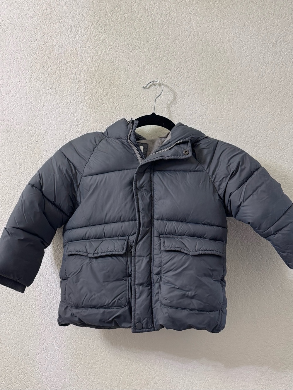 Zara Kids Dark Gray Puffer Jacket with Hood size 3-4yrs